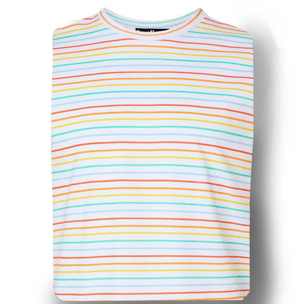 THE BOWERY ROCK N ROLL FIT TEE - Multi Color Stripe Men's Knit T-Shirt By Robert James