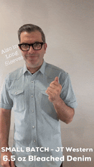 Tommy Gene // 6.5 OZ 100% Cotton Bleached  Denim - White Marble Matte Snap- SMALL BATCH STYLE