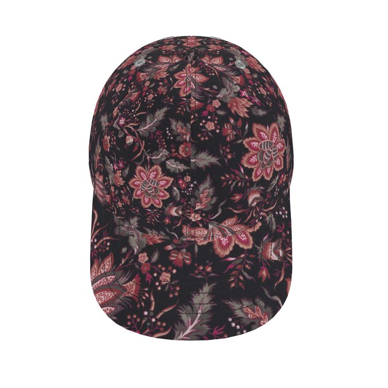 Dark Paisley Floral Custom Hat.