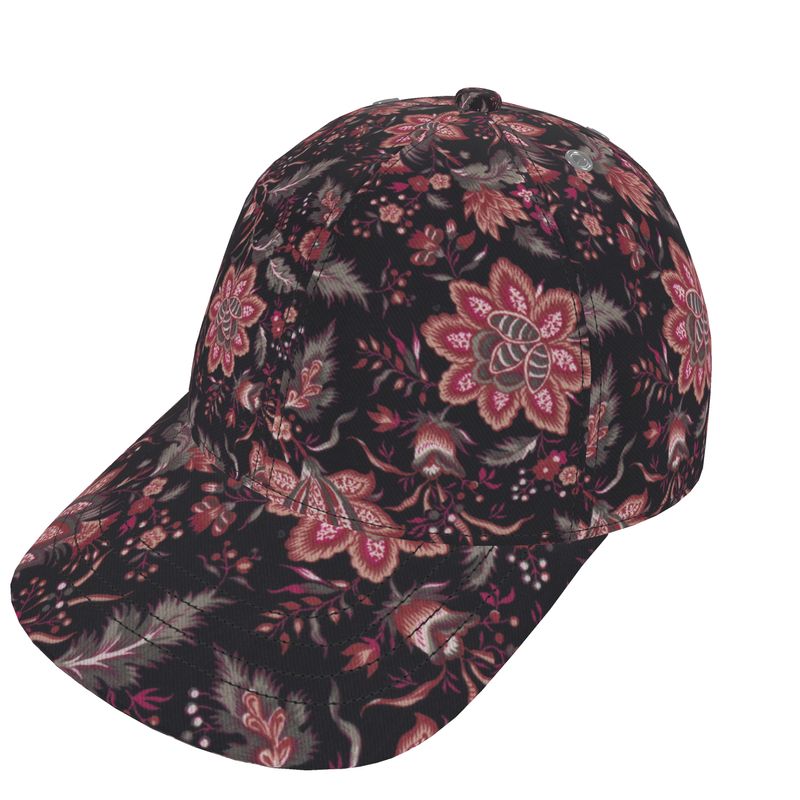 Dark Paisley Floral Custom Hat.