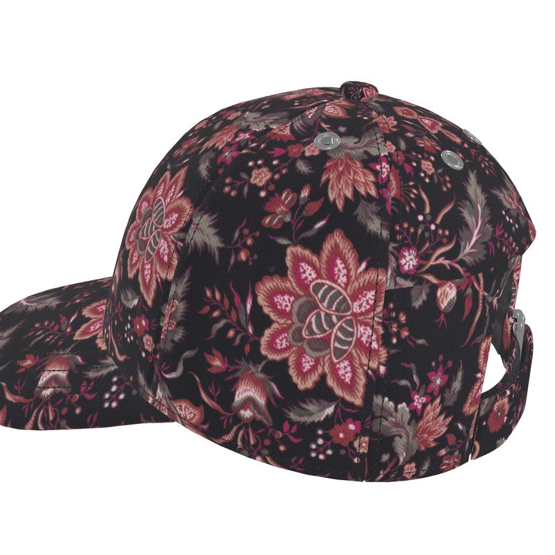 Dark Paisley Floral Custom Hat.