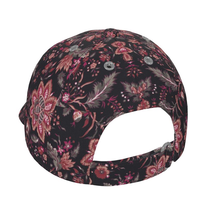 Dark Paisley Floral Custom Hat.