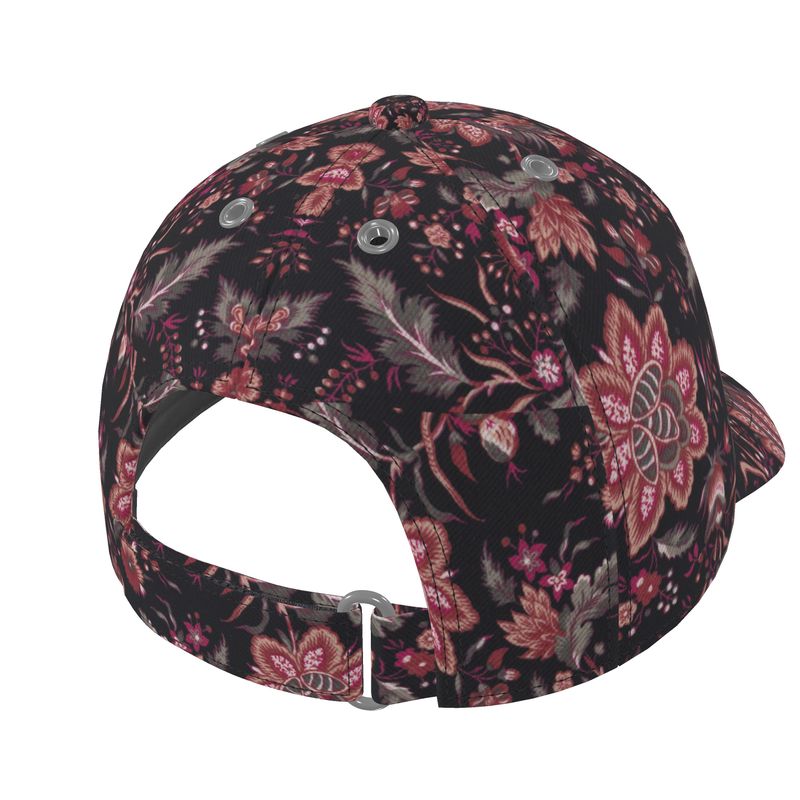 Dark Paisley Floral Custom Hat.