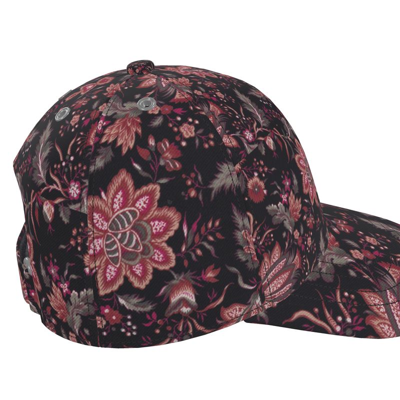 Dark Paisley Floral Custom Hat.