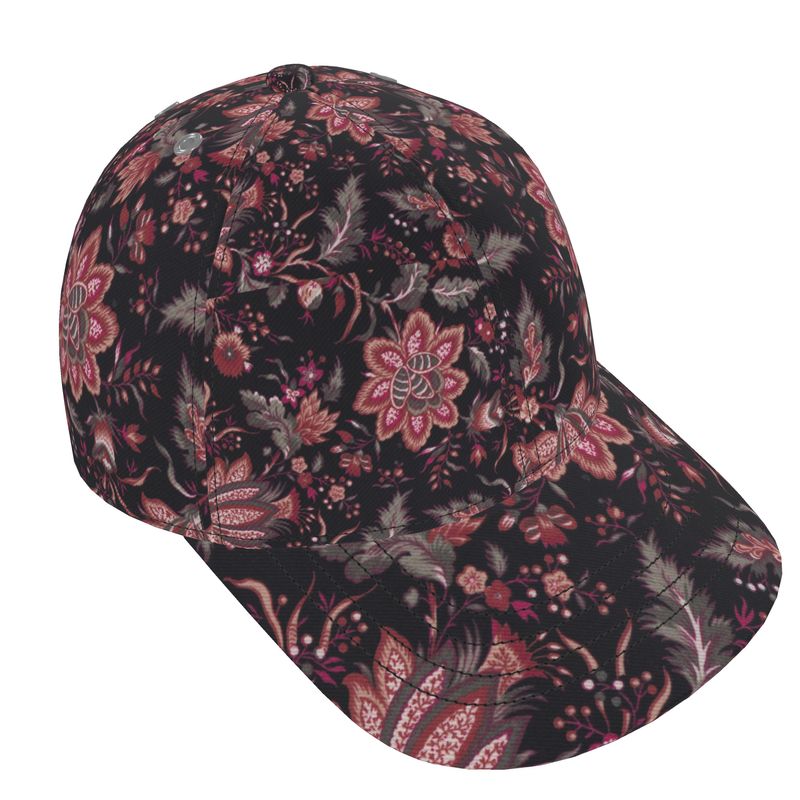 Dark Paisley Floral Custom Hat.