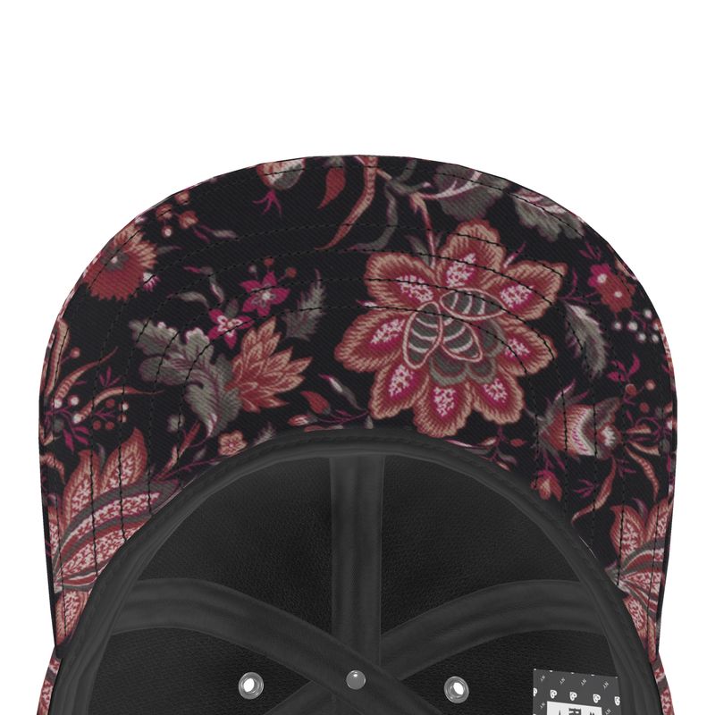 Dark Paisley Floral Custom Hat.