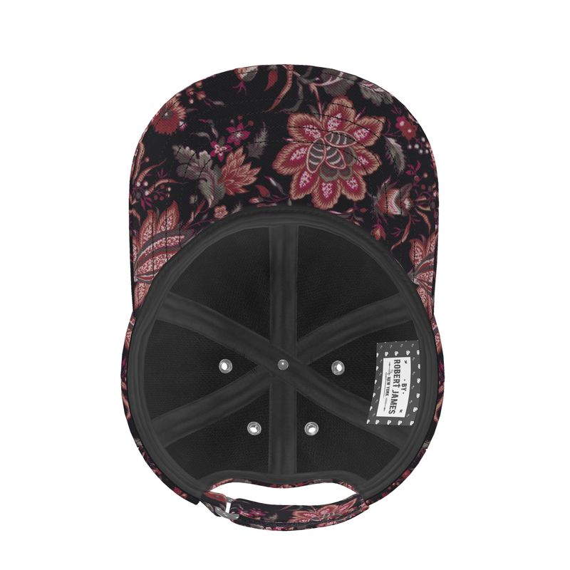 Dark Paisley Floral Custom Hat.