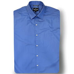 Anthony //  COBALT - Pima Braodcloth - 2 3/4"  Spread Collar + Collar Stay - SMALL BATCH STYL