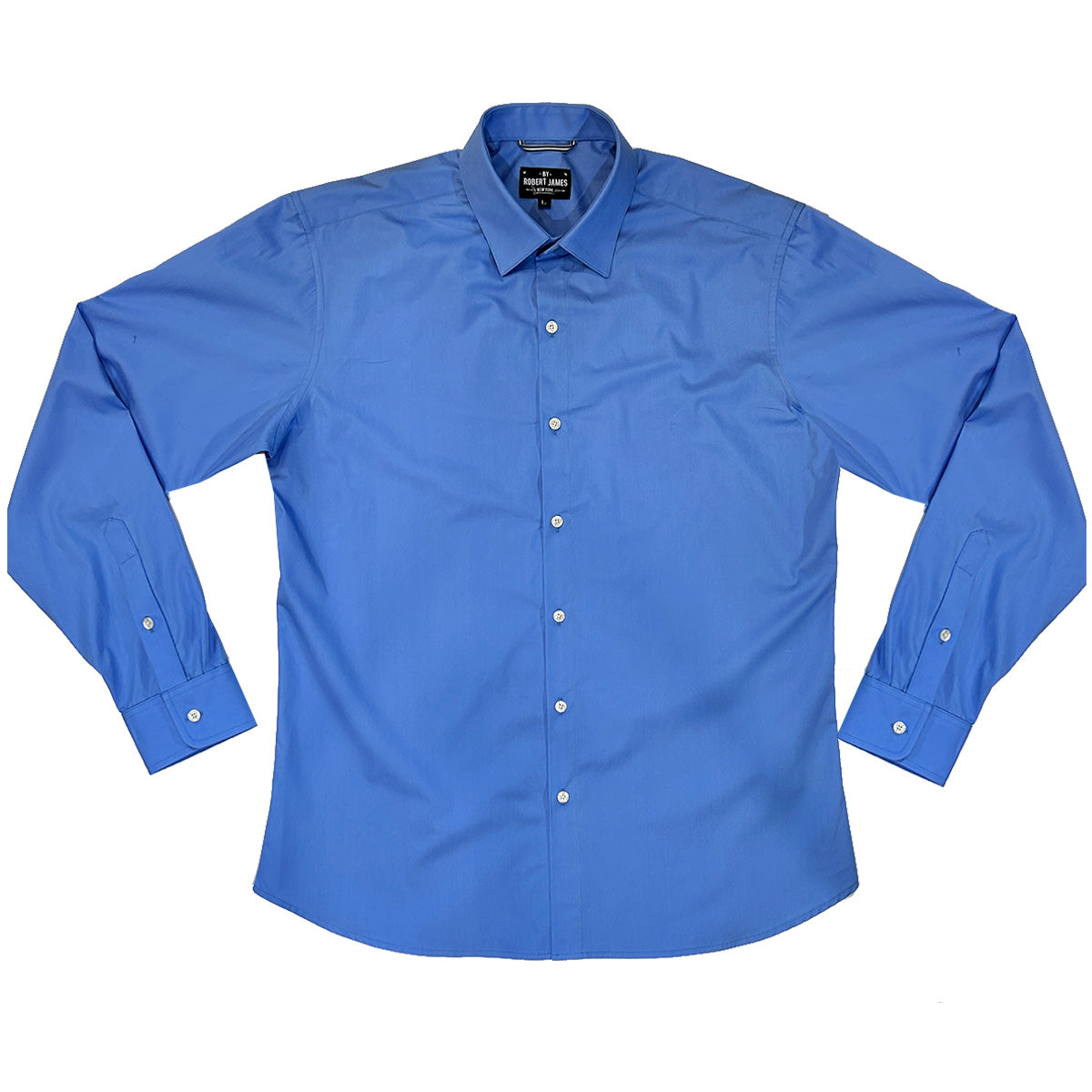 Anthony //  COBALT - Pima Braodcloth - 2 3/4"  Spread Collar + Collar Stay - SMALL BATCH STYL