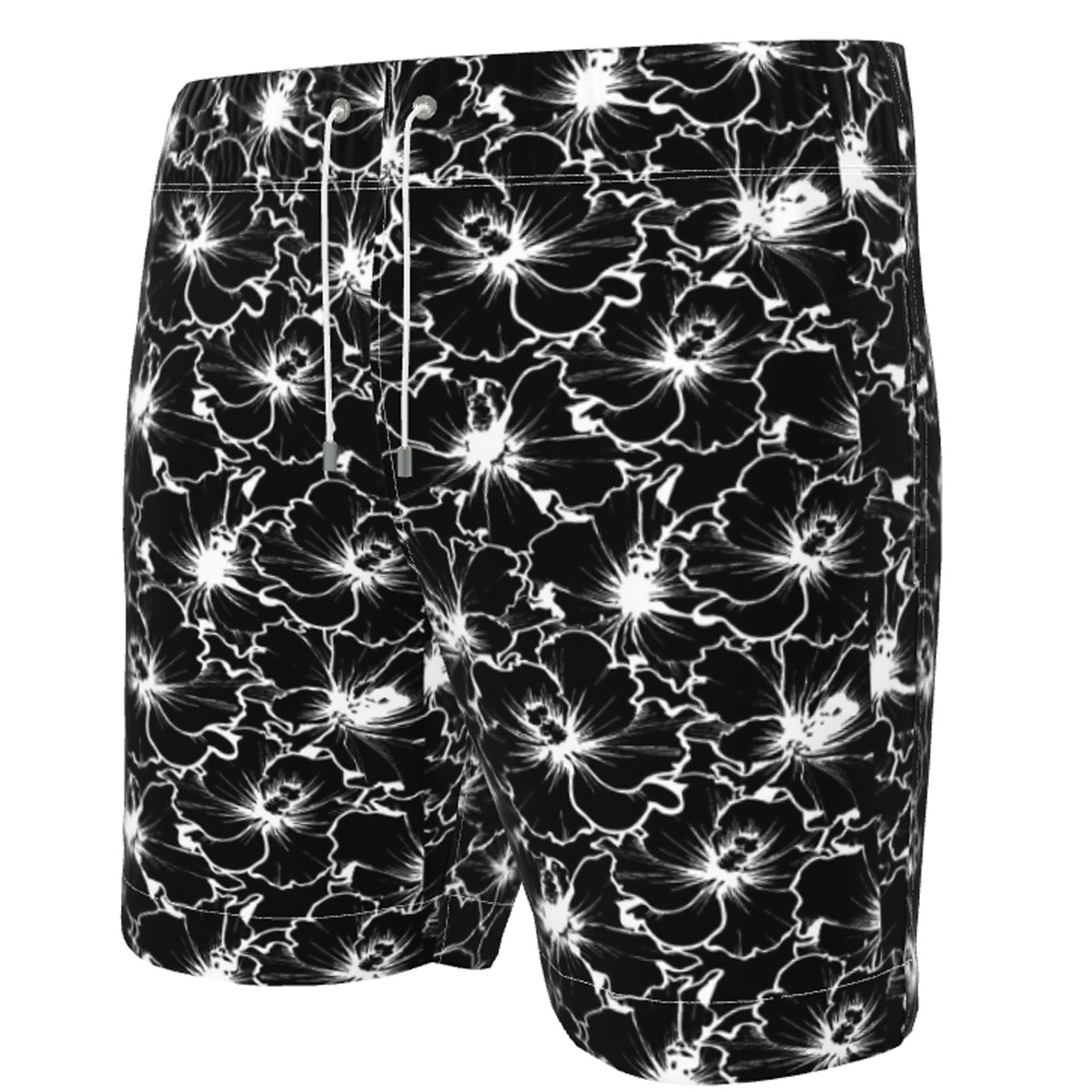 Black Hibiscus - SWIM SHORTS