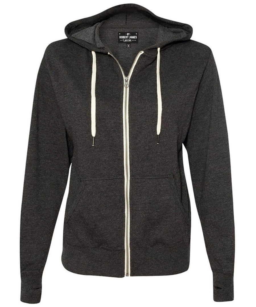 BRJ BROADWAY // HEATHER CHARCOAL French Terry Full Zip Hoodie Men's Knit By Robert James