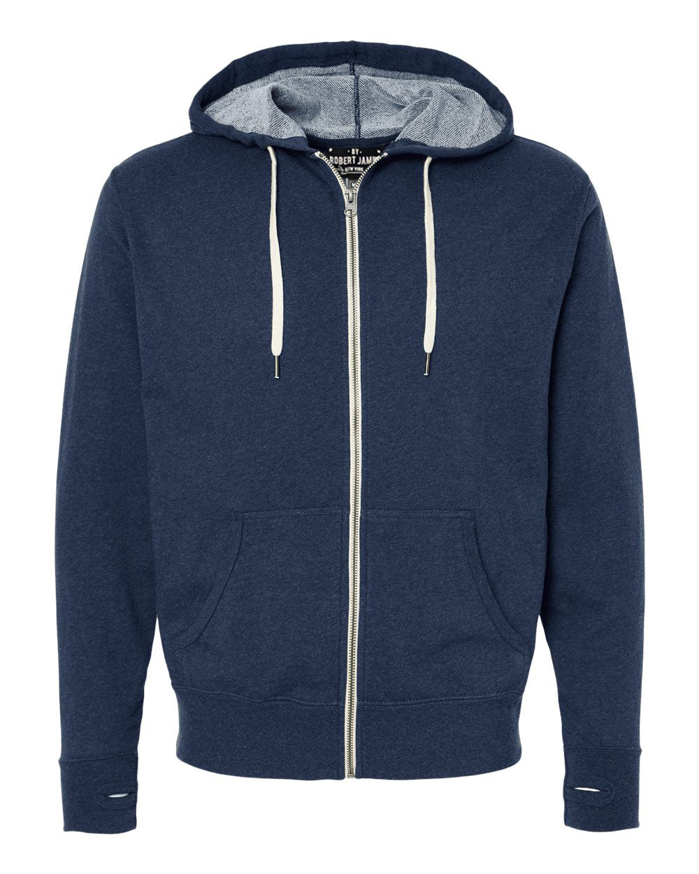 BRJ BROADWAY // MARINE -Full Zip Hoodie French Terry Men's Knit By Robert James