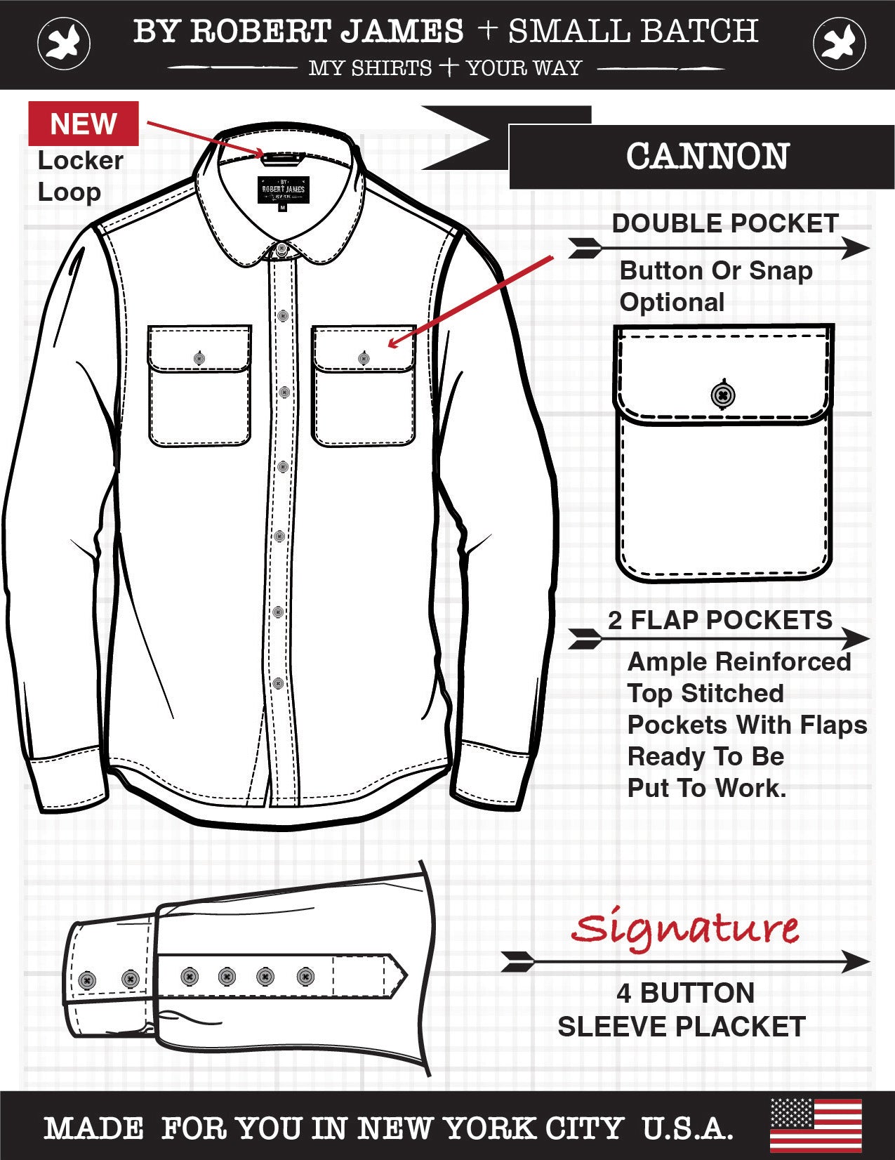 Cannon // Rustic Red - Herringbone Cotton Flannel - Matte Black Snap - SMALL BATCH STYLE