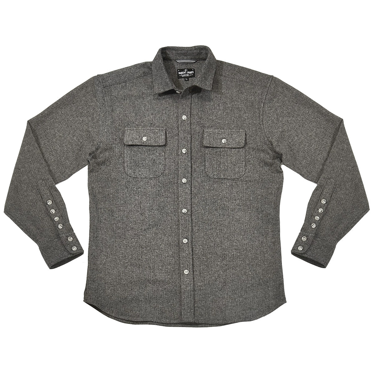 Cannon // Charcoal - Textured Cotton Flannel - Horn Button - SMALL BATCH STYLE