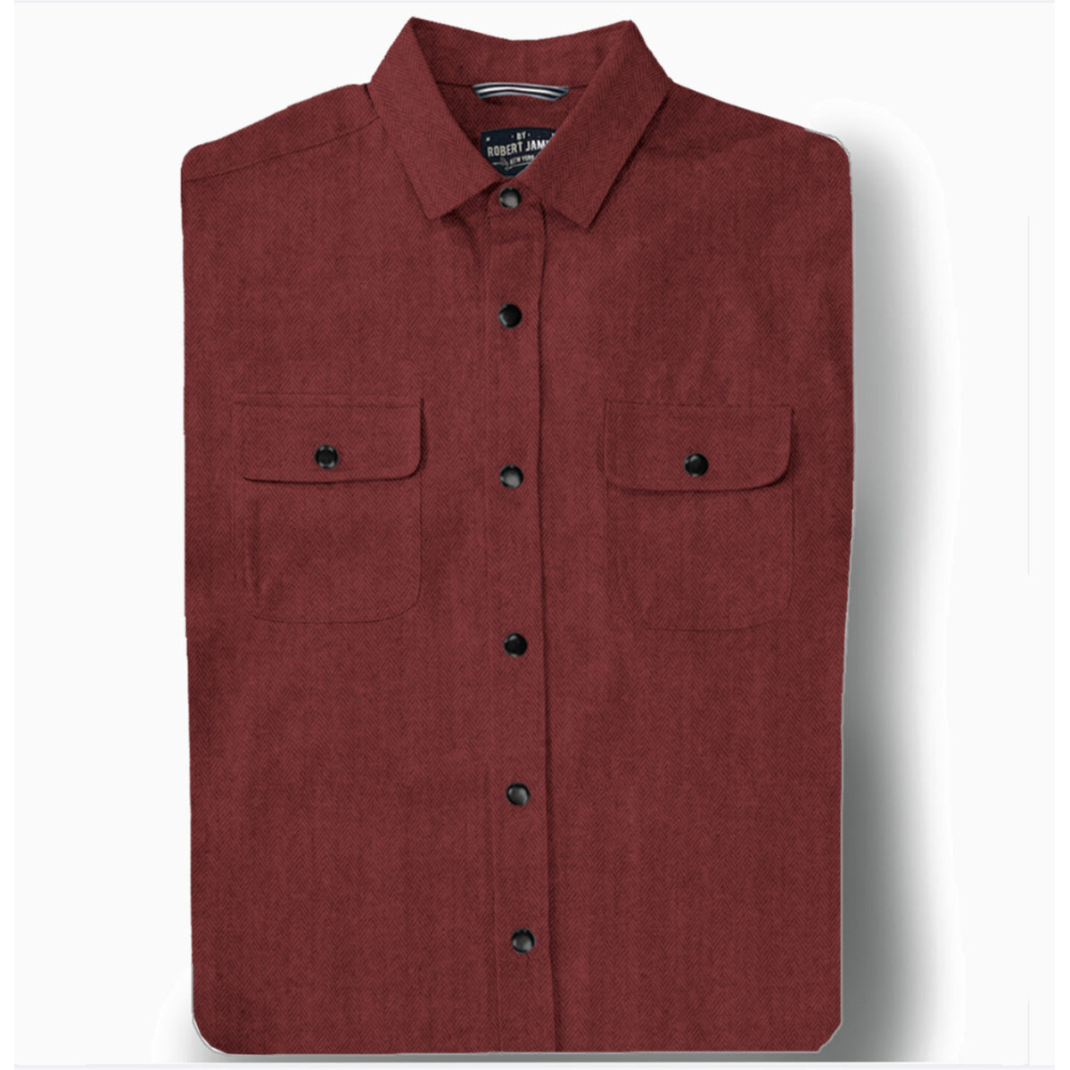 Cannon // Rustic Red - Herringbone Cotton Flannel - Matte Black Snap - SMALL BATCH STYLE