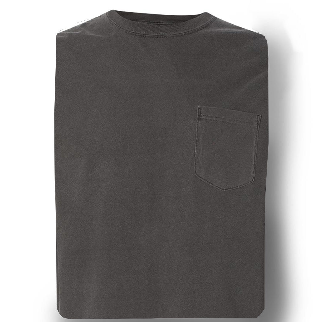 DAVIDSON LONG SLEEVE PIGMENT DYED POCKET TEE - BACK ROAD GREY Men's Knit T-Shirt By Robert James