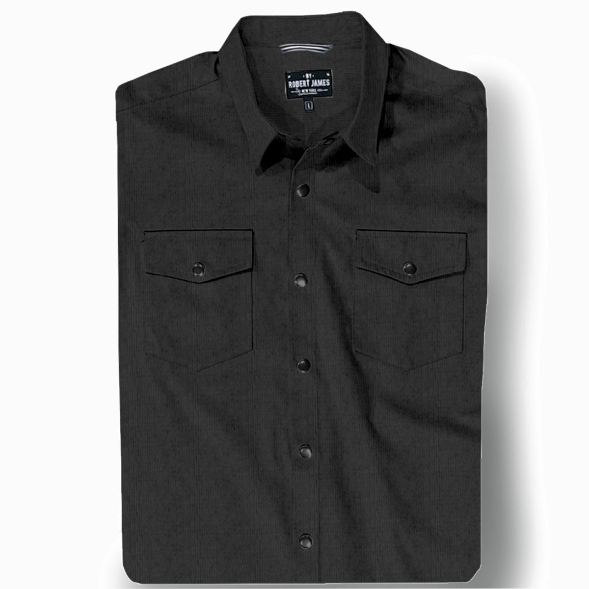 Axe // Black 21 Wale Cord-Flat Black Snaps - SMALL BATCH SHIRTS