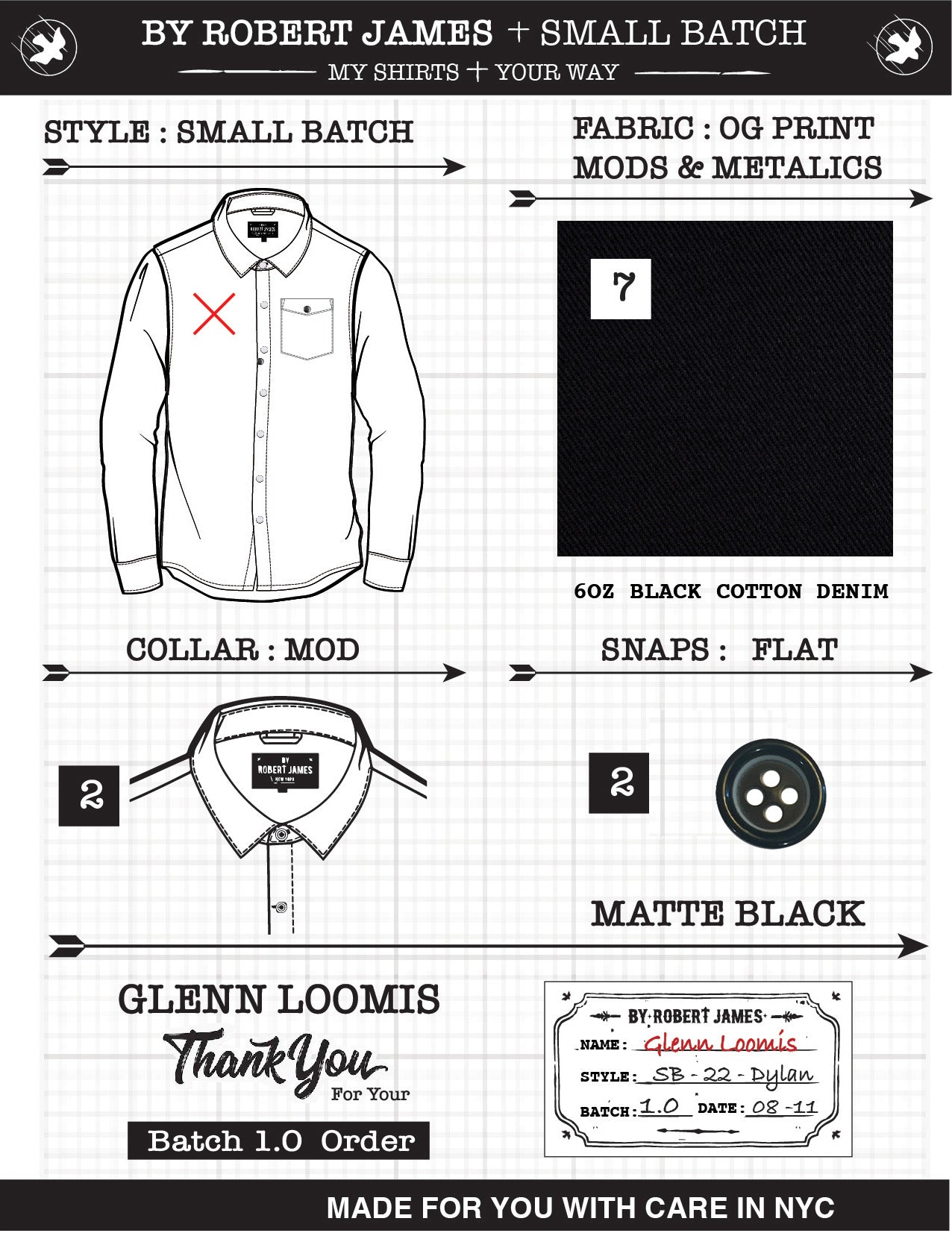 Dylan // - 6OZ Denim Black Snaps - SMALL BATCH STYLE