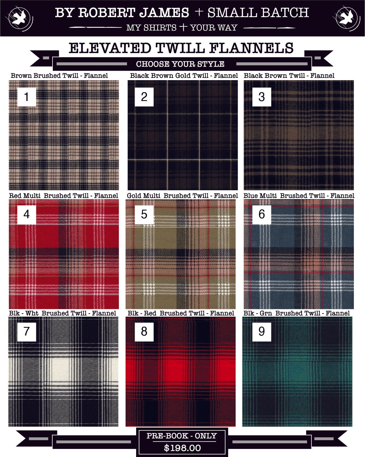SMALL BATCH STYLE- "Elevated Twill Flannels #9"