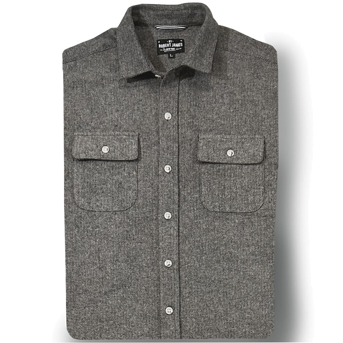 Cannon // Charcoal - Textured Cotton Flannel - Horn Button - SMALL BATCH STYLE