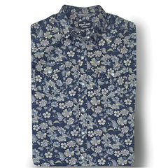 Tommy Gene // JAPAN PRINTED 100% Cotton Shirting - White Marble Matte Snap- SMALL BATCH STYLE