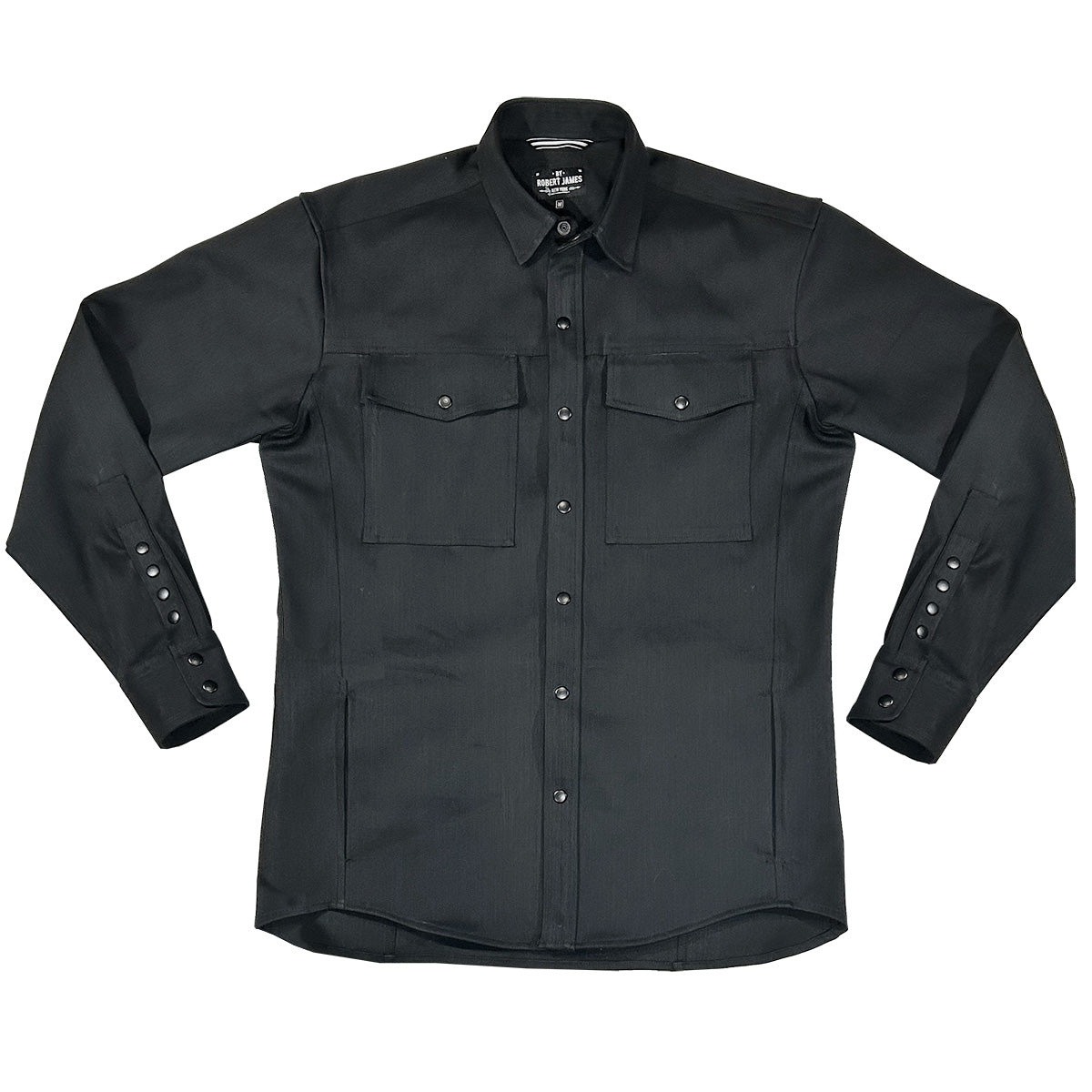 SB LACHINE // YOKED UP - 9OZ BLACK DENIM SHIRT JACKET - Pockets On Yoke - SMALL BATCH