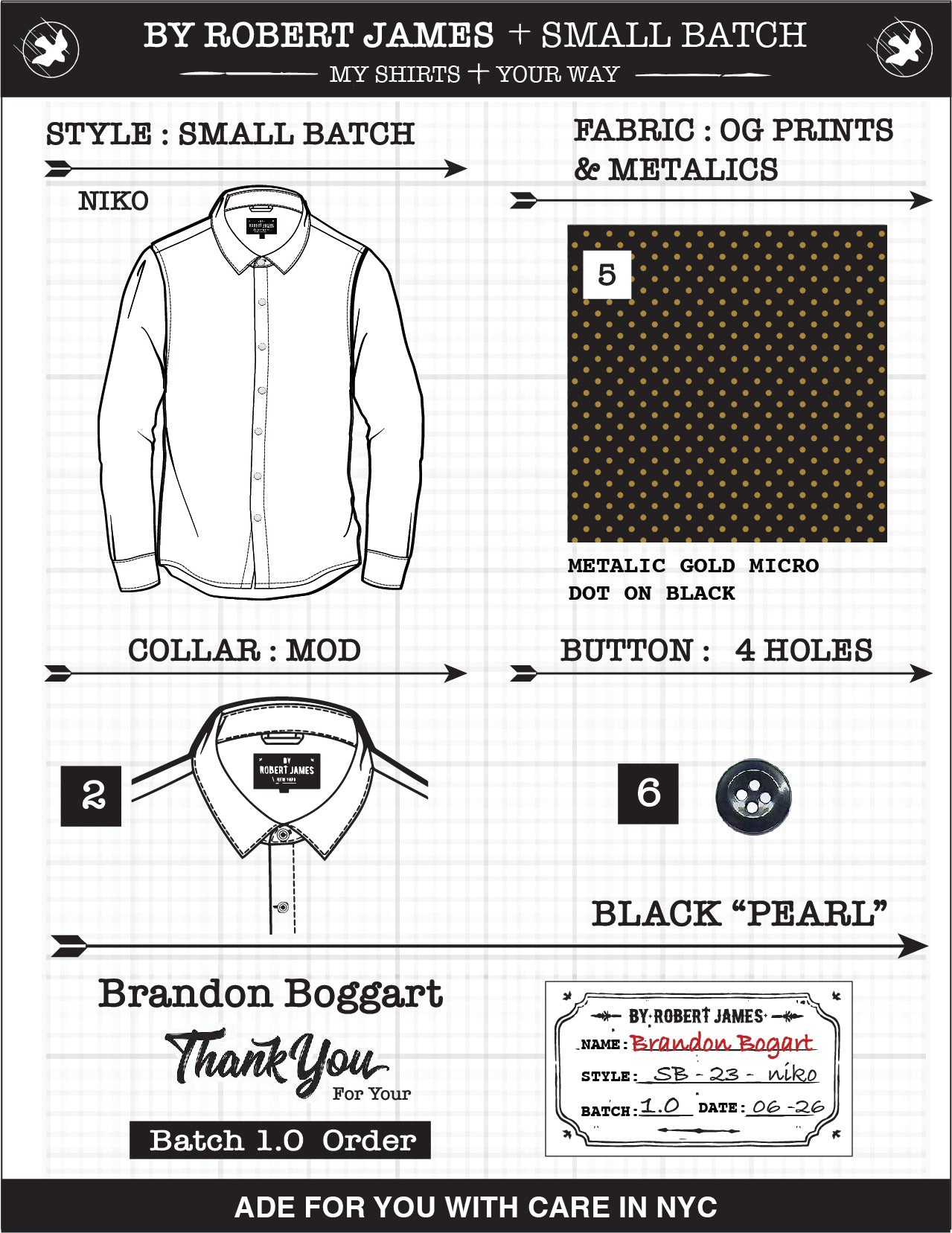NIKO SMALL BATCH - "OG Metallic Gold Dots #5"