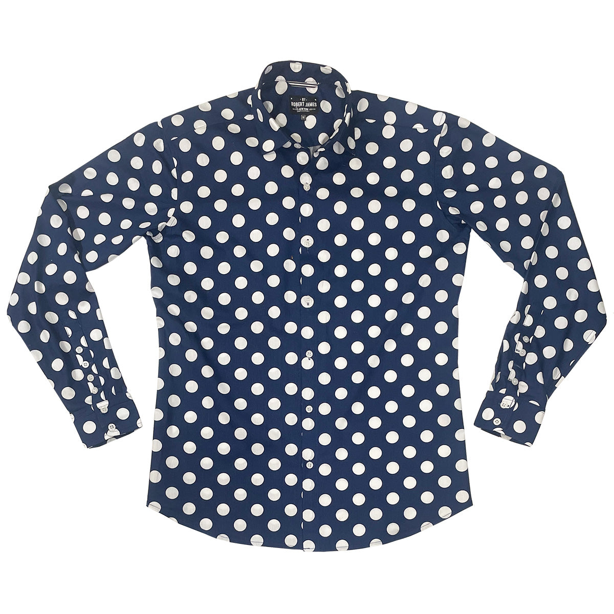 Niko // Mega Dot White on Brit Navy - SMALL BATCH STYLE