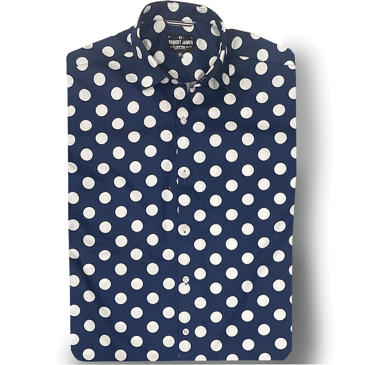 Niko // Mega Dot White on Brit Navy - SMALL BATCH STYLE