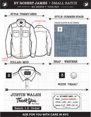 Tommy Gene // Cross Hatch Denim - SMALL BATCH CUSTOMIZABLE SHIRTS