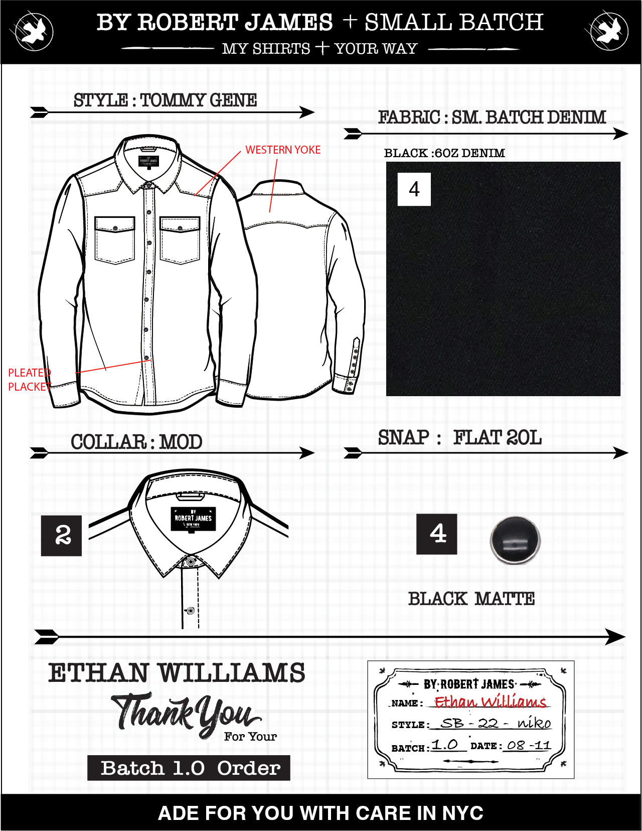 Tommy Gene // Black 6oz Denim - SMALL BATCH STYLE