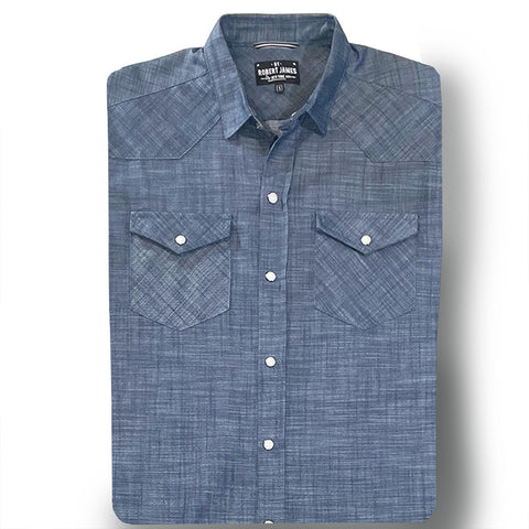 Tommy Gene // Cross Hatch Denim - SMALL BATCH CUSTOMIZABLE SHIRTS