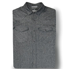 Tommy Gene // 6.5 OZ 100% Cotton Charcoal Denim - Black Western Snap- SMALL BATCH STYLE