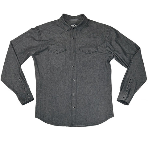 Tommy Gene // 6.5 OZ 100% Cotton Charcoal Denim - Black Western Snap- SMALL BATCH STYLE