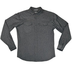 Tommy Gene // 6.5 OZ 100% Cotton Charcoal Denim - Black Western Snap- SMALL BATCH STYLE