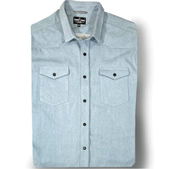 Tommy Gene // 10 OZ 100% Cotton Bleached Bull DenimBlack Matte Snap- SMALL BATCH STYLE