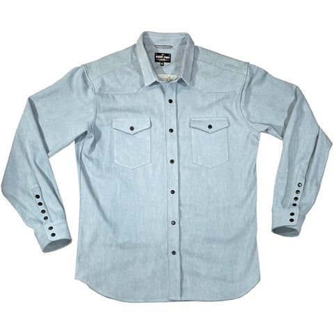 Tommy Gene // 10 OZ 100% Cotton Bleached Bull DenimBlack Matte Snap- SMALL BATCH STYLE