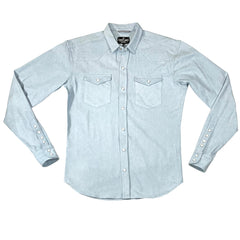 Tommy Gene // 6.5 OZ 100% Cotton Bleached  Denim - White Marble Matte Snap- SMALL BATCH STYLE