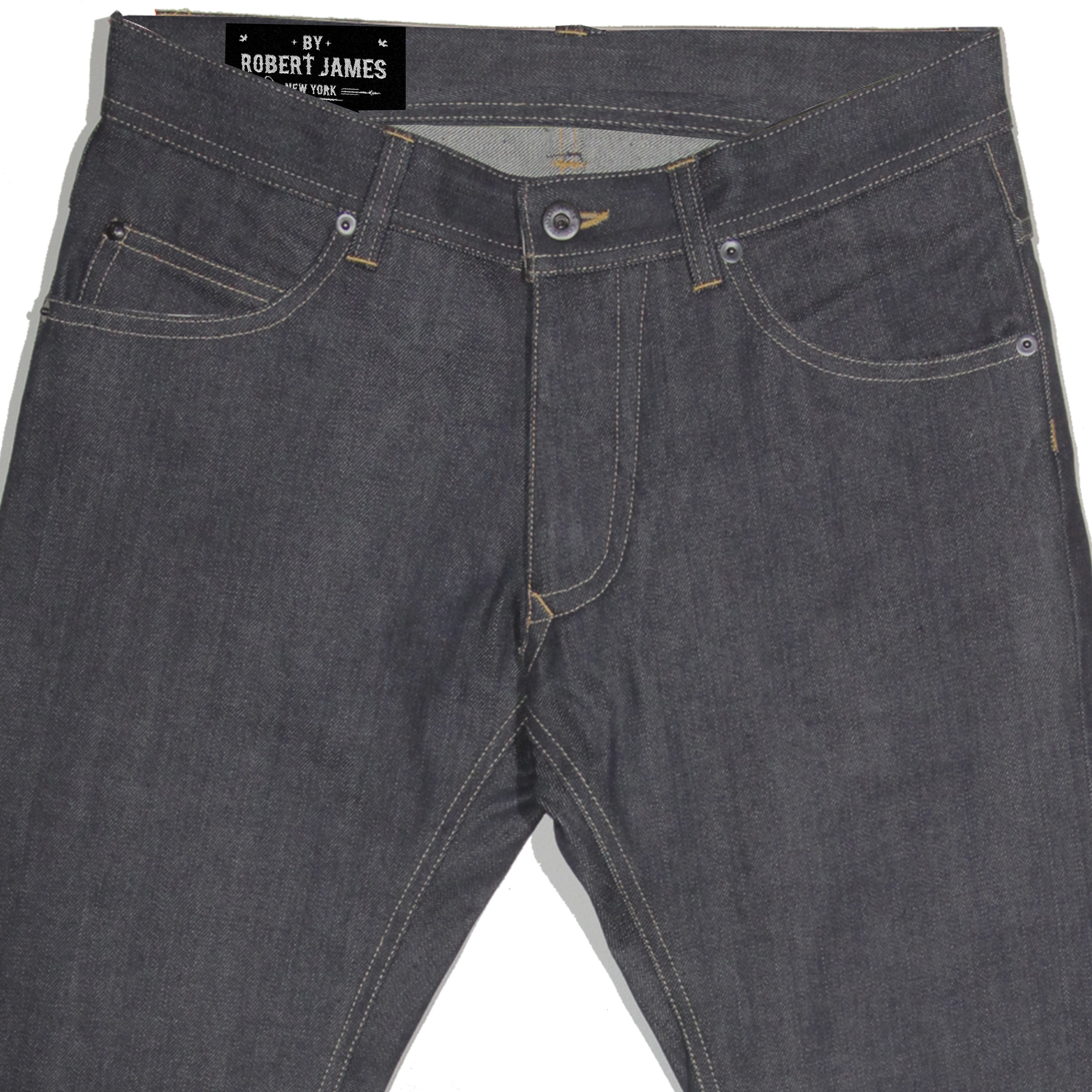 Westen Jean // BLACK INDIGO - Burn Orange Stitch -Men's Denim Jeans By Robert James - IN STOCK 33