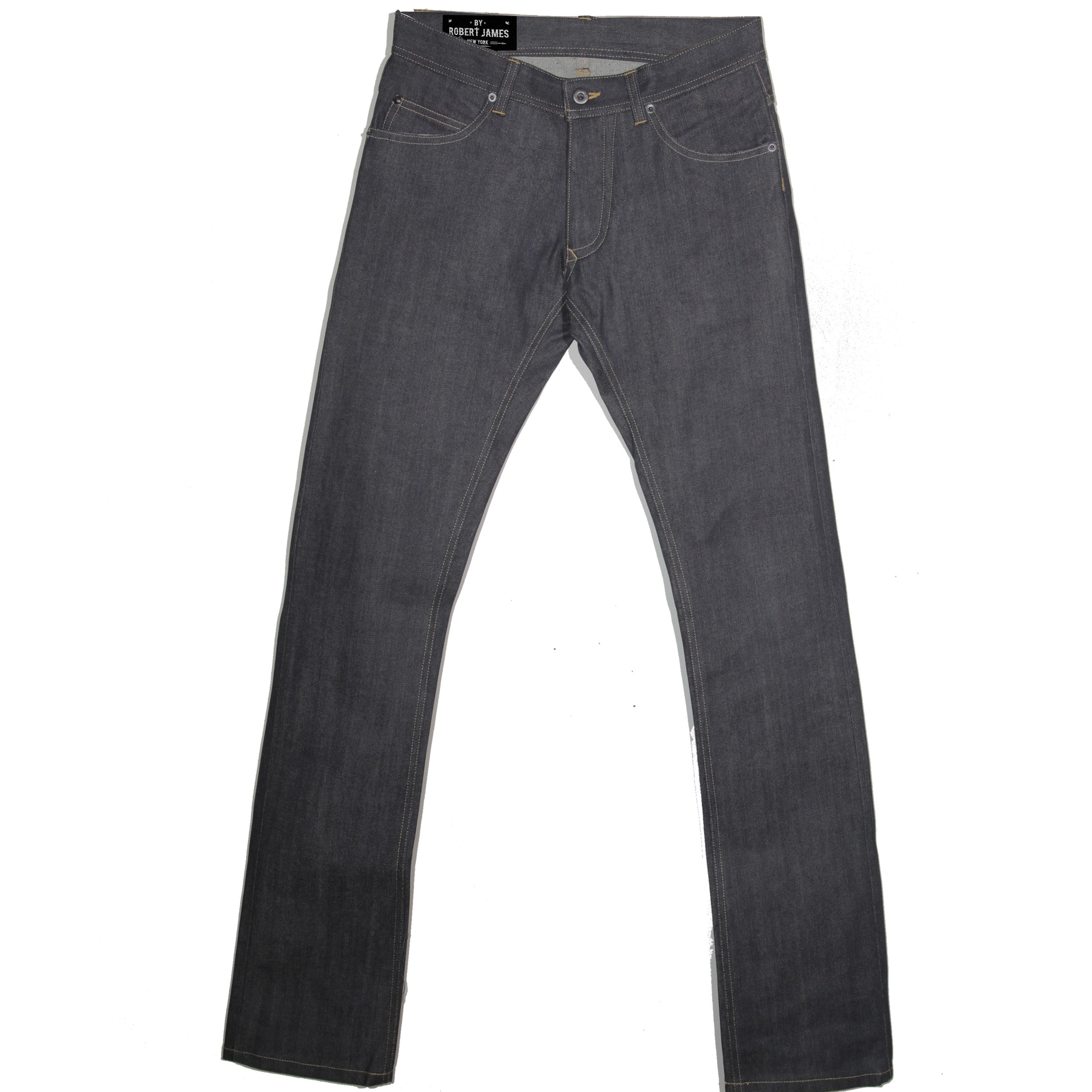 Westen Jean // BLACK INDIGO - Burn Orange Stitch -Men's Denim Jeans By Robert James - IN STOCK 33