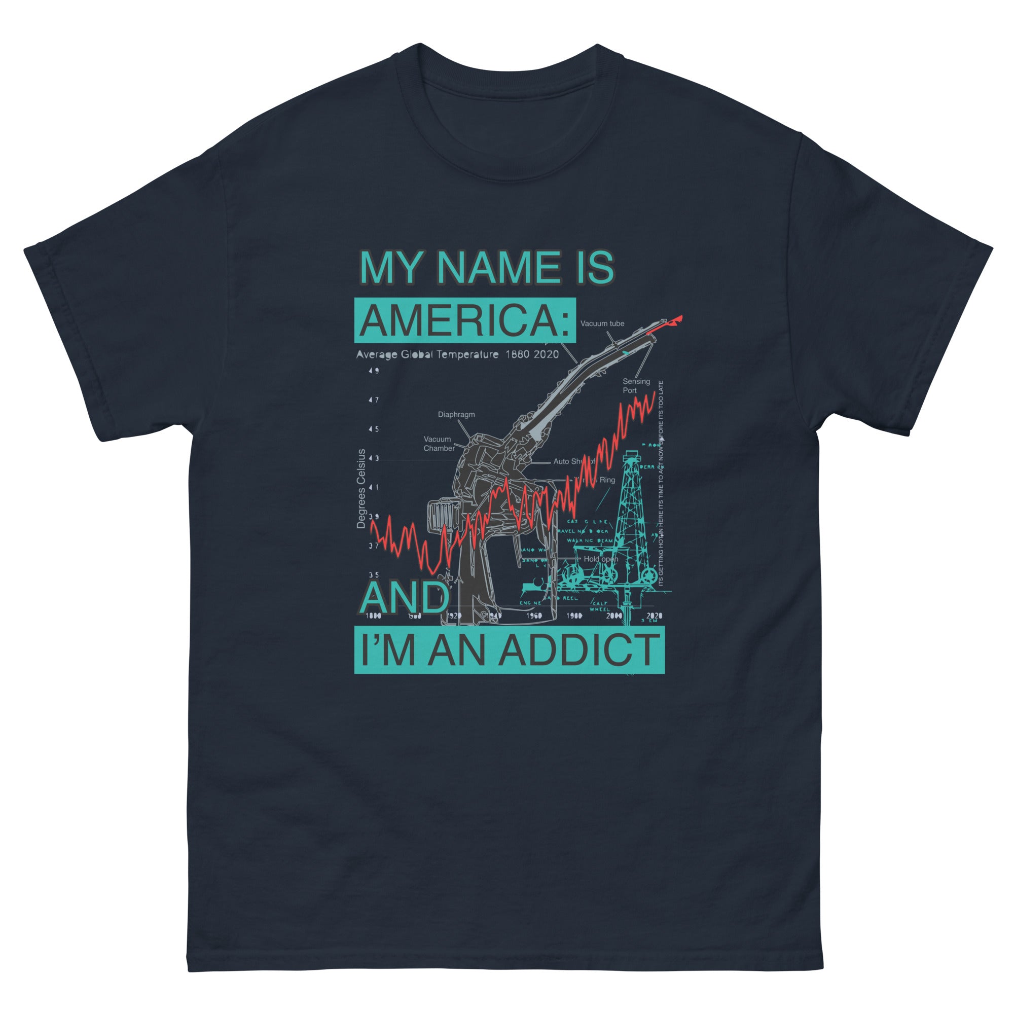 MY NAVE IS AMERICA -M SLIM COTTON TEE