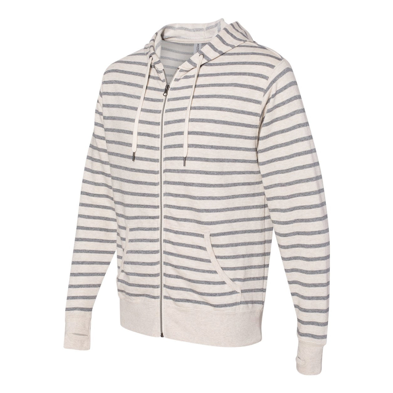 BRJ BROADWAY // CHARCOAL STRIPE French Terry Full Zip Hoodie Men's Knit By Robert James