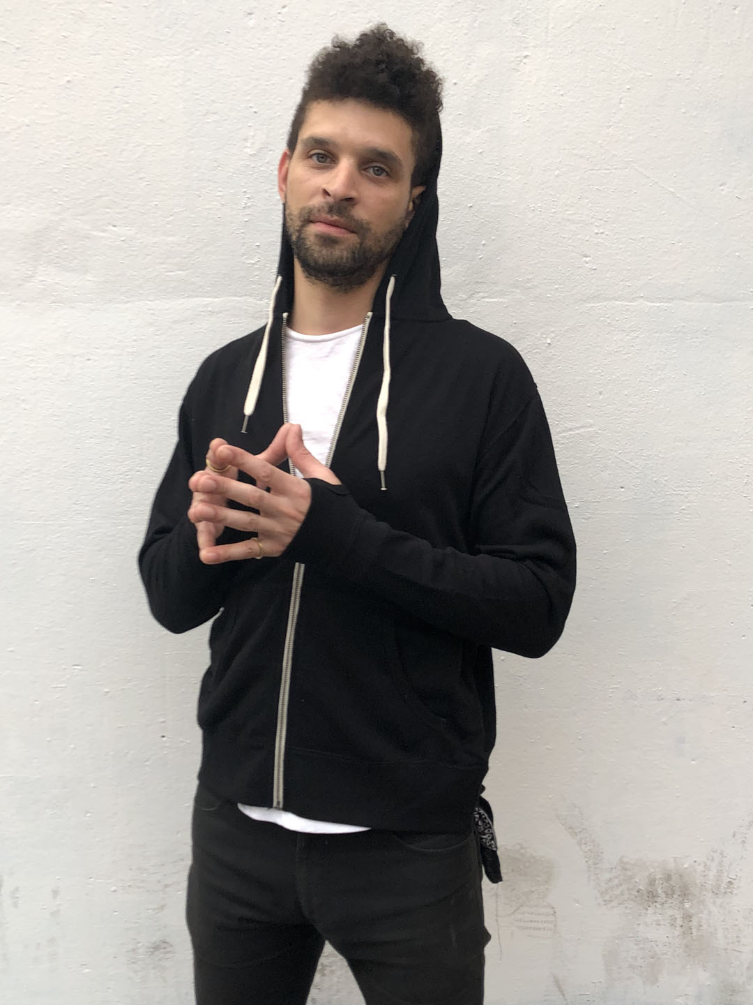 BRJ BROADWAY // BLACK Full Zip Hoodie - French Terry Men's Knit By Robert James