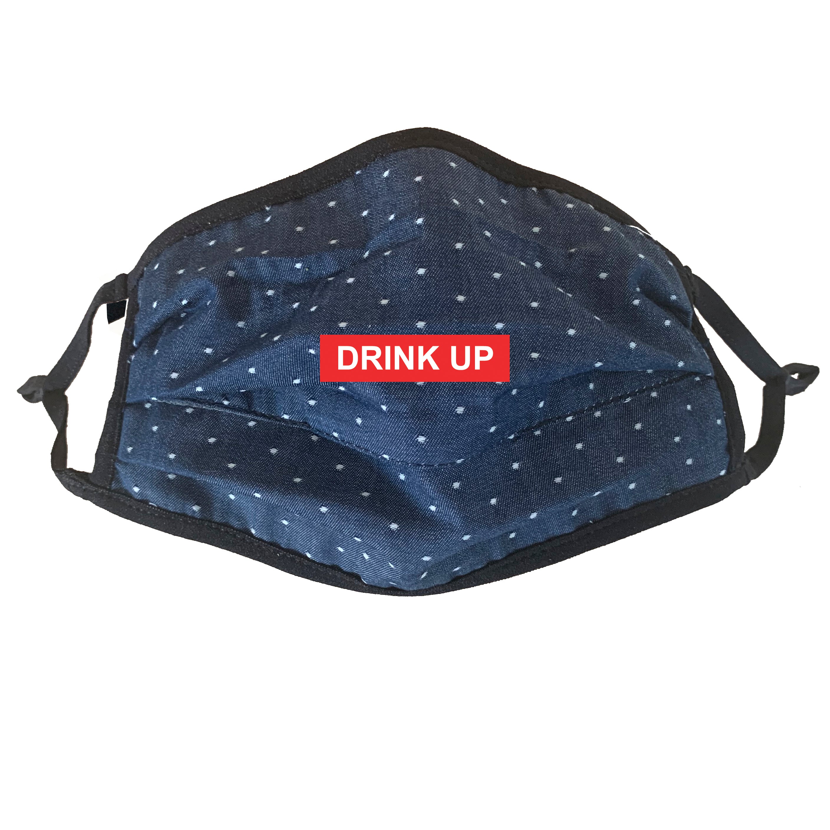 BRJ COTTON CHAMBRAY DOT Beverage / Cocktail Mask - 1 PC Face Mask