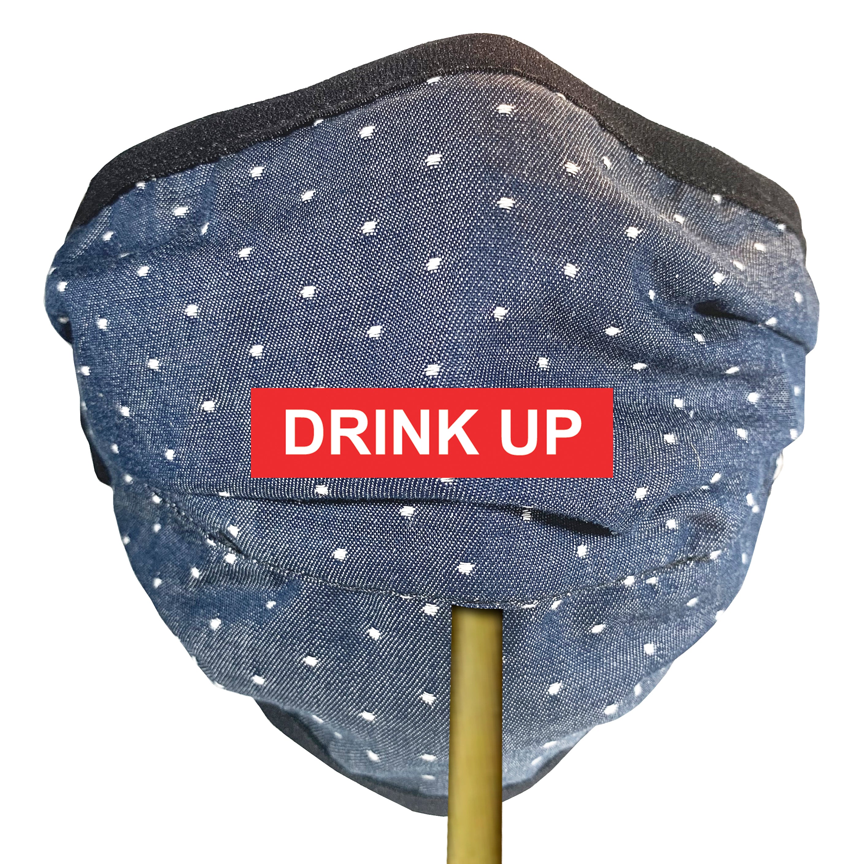 BRJ COTTON CHAMBRAY DOT Beverage / Cocktail Mask - 1 PC Face Mask