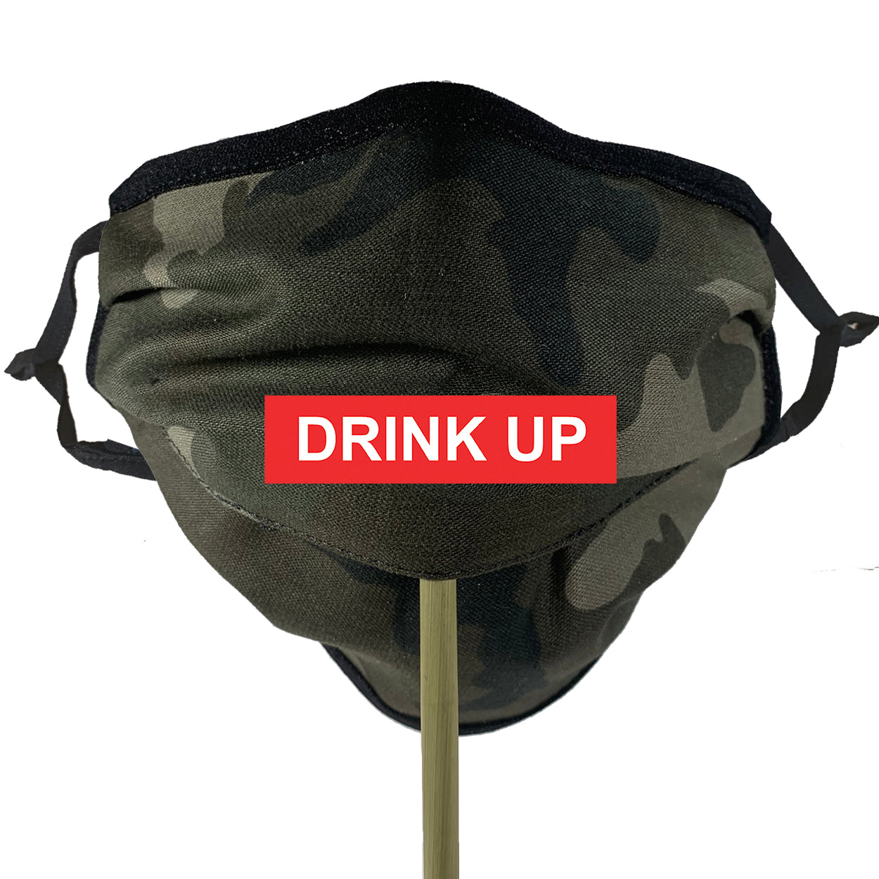 COTTON OLIVE CAMO Beverage / Cocktail Mask - 1 PC Face Mask