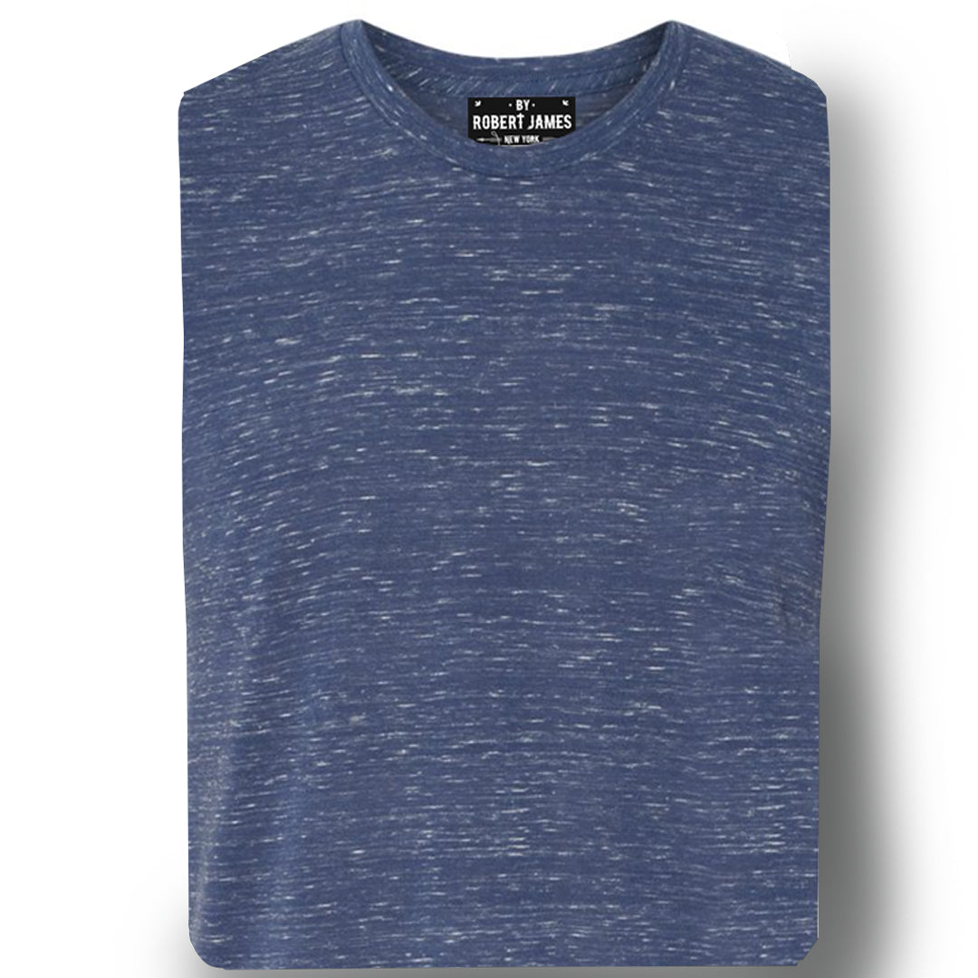 THE MAX FLECK TEE -Small only - Navy White Marble Men's Knit T-Shirt By Robert James