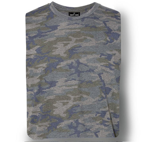 THE BOWERY ROCK N ROLL FIT TEE - Olive Navy Camo Men's Knit T-Shirt By Robert James