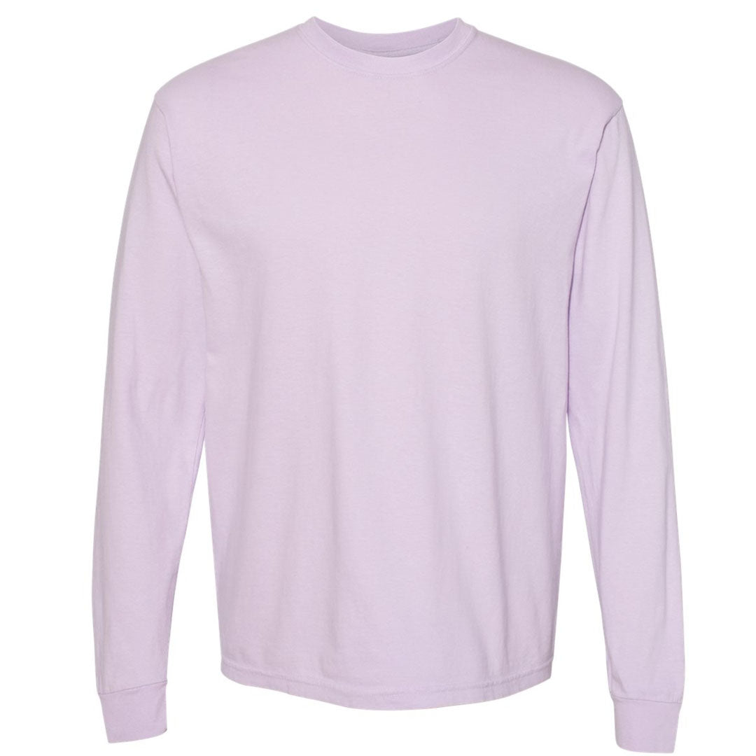 THE BUCK LONG SLEEVE PIGMENT DYED TEE - LAVENDER Men's Knit T-Shirt By Robert James