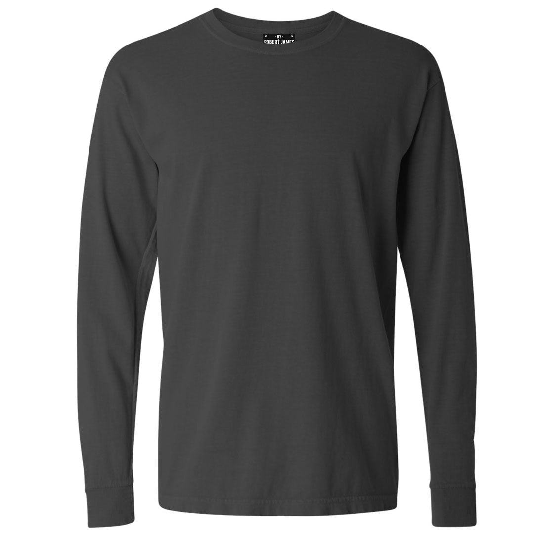 THE BUCK LONG SLEEVE PIGMENT DYED TEE - washed black Men's Knit T-Shirt By Robert James